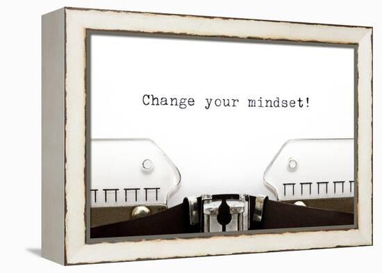 Typewriter Change Your Mindset-Ivelin Radkov-Framed Stretched Canvas