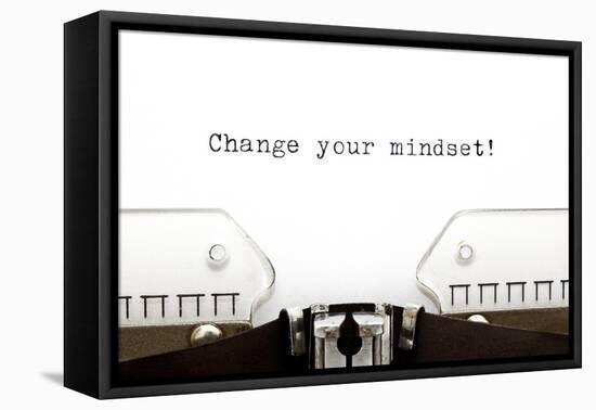 Typewriter Change Your Mindset-Ivelin Radkov-Framed Stretched Canvas