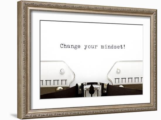 Typewriter Change Your Mindset-Ivelin Radkov-Framed Art Print