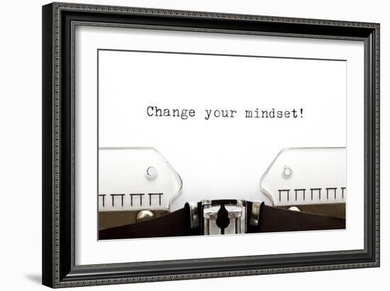 Typewriter Change Your Mindset-Ivelin Radkov-Framed Art Print