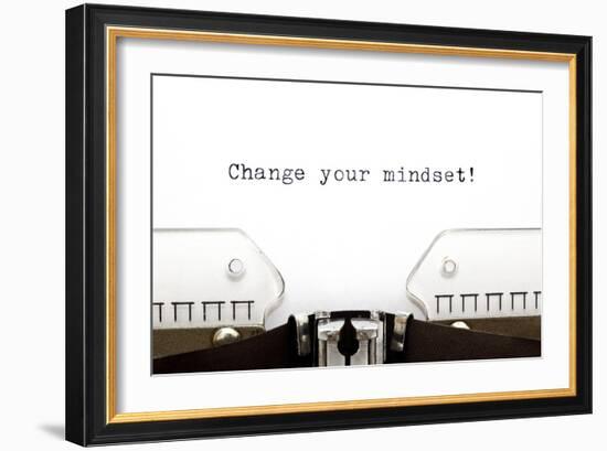 Typewriter Change Your Mindset-Ivelin Radkov-Framed Art Print