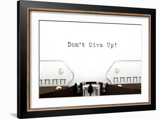 Typewriter Do Not Give Up-Ivelin Radkov-Framed Art Print