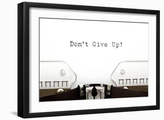 Typewriter Do Not Give Up-Ivelin Radkov-Framed Art Print