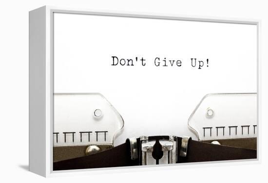 Typewriter Do Not Give Up-Ivelin Radkov-Framed Stretched Canvas