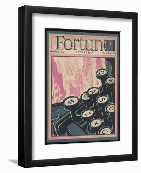 Typewriter Keys on the Cover of a Magazine-null-Framed Photographic Print