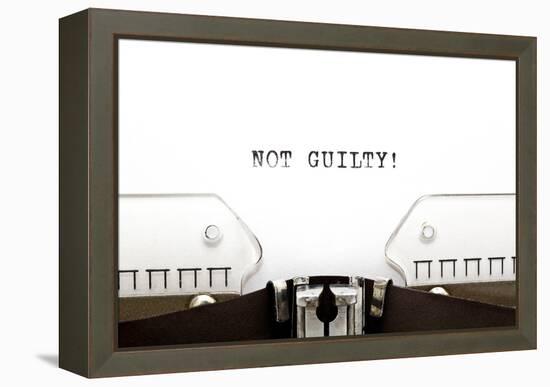 Typewriter Not Guilty-Ivelin Radkov-Framed Stretched Canvas