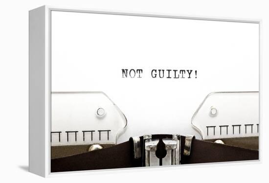 Typewriter Not Guilty-Ivelin Radkov-Framed Stretched Canvas