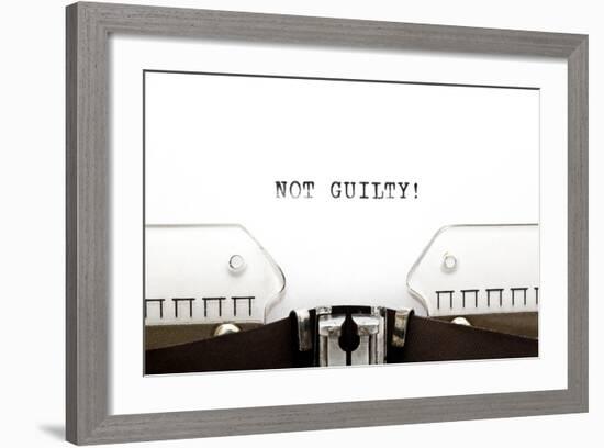 Typewriter Not Guilty-Ivelin Radkov-Framed Art Print