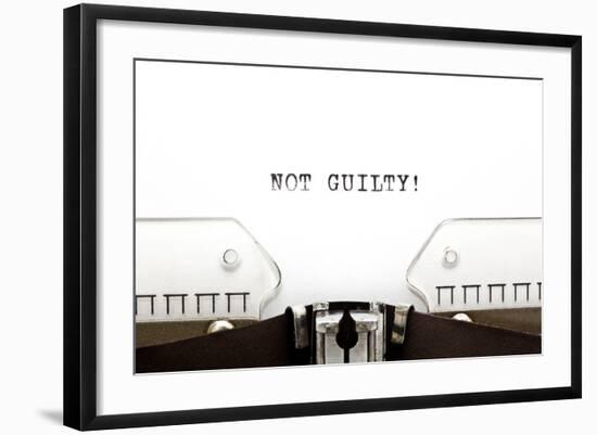 Typewriter Not Guilty-Ivelin Radkov-Framed Art Print