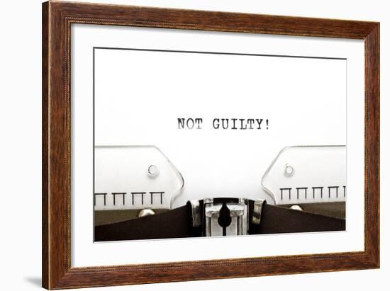 Typewriter Not Guilty-Ivelin Radkov-Framed Art Print