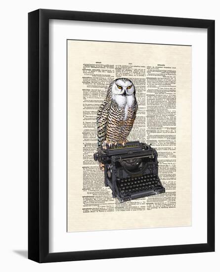 Typewriter Owl-Matt Dinniman-Framed Art Print