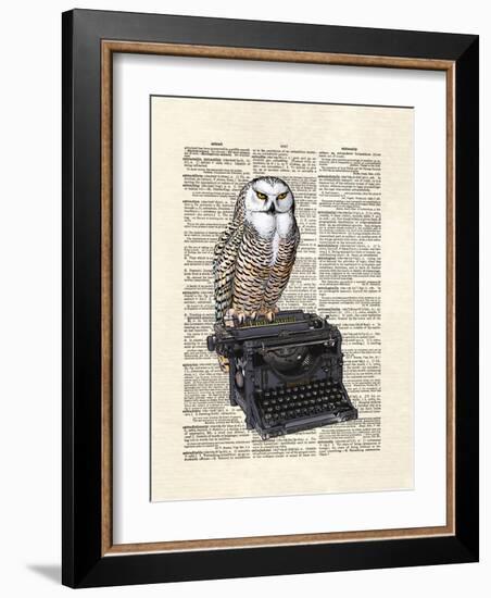 Typewriter Owl-Matt Dinniman-Framed Art Print