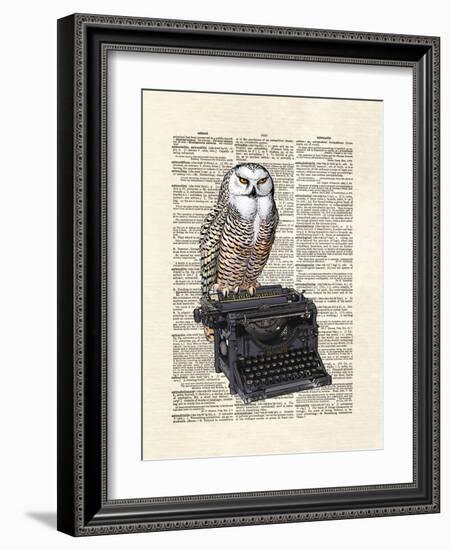 Typewriter Owl-Matt Dinniman-Framed Art Print