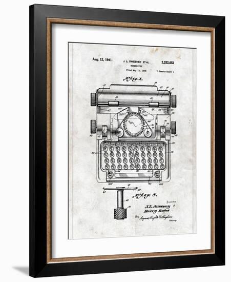 Typewriter-Patent-Framed Art Print