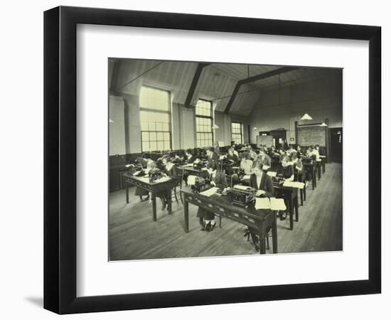 Typewriting Class, Bow and Bromley Commercial Institute, London, 1924-null-Framed Photographic Print