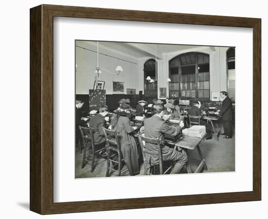 Typewriting Class, Hammersmith Commercial Institute, London, 1913-null-Framed Photographic Print