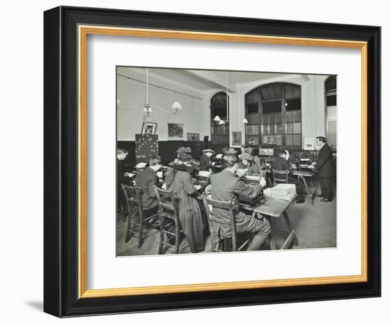 Typewriting Class, Hammersmith Commercial Institute, London, 1913-null-Framed Photographic Print