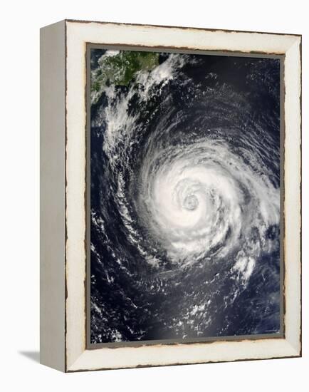 Typhoon Fitow Approaching Japan-Stocktrek Images-Framed Premier Image Canvas