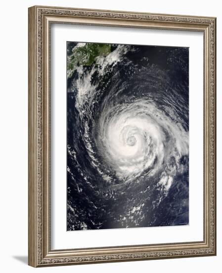 Typhoon Fitow Approaching Japan-Stocktrek Images-Framed Photographic Print