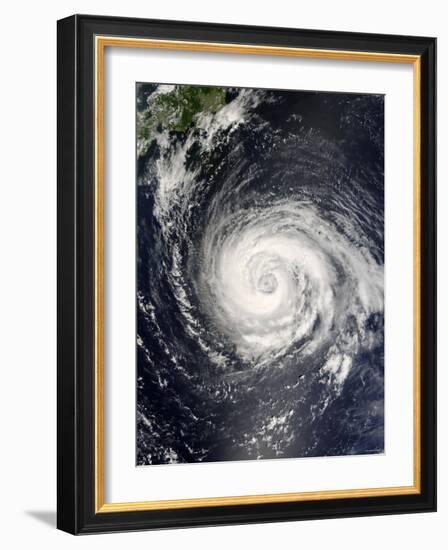 Typhoon Fitow Approaching Japan-Stocktrek Images-Framed Photographic Print