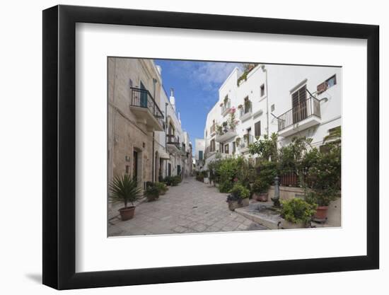 Typical alley and houses of the old town, Polignano a Mare, Province of Bari, Apulia, Italy, Europe-Roberto Moiola-Framed Photographic Print