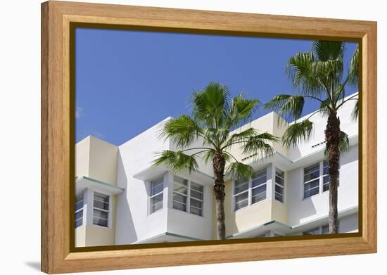 Typical Art Deco Architecture, 8 St, Miami South Beach, Art Deco District, Florida, Usa-Axel Schmies-Framed Premier Image Canvas