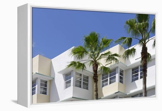 Typical Art Deco Architecture, 8 St, Miami South Beach, Art Deco District, Florida, Usa-Axel Schmies-Framed Premier Image Canvas