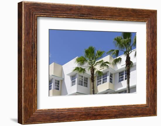 Typical Art Deco Architecture, 8 St, Miami South Beach, Art Deco District, Florida, Usa-Axel Schmies-Framed Photographic Print