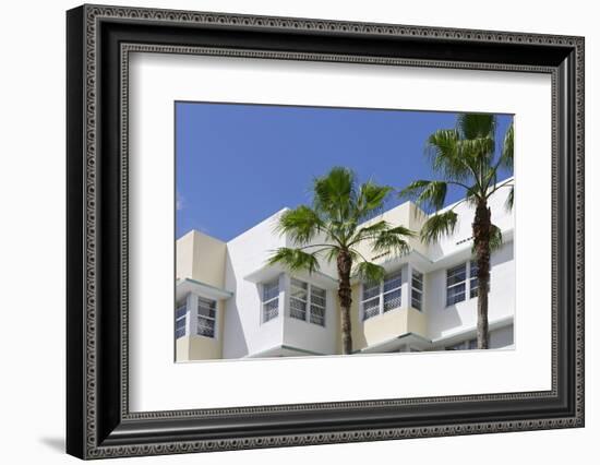 Typical Art Deco Architecture, 8 St, Miami South Beach, Art Deco District, Florida, Usa-Axel Schmies-Framed Photographic Print