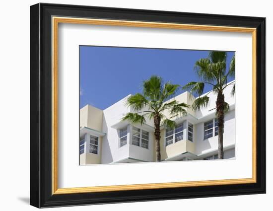 Typical Art Deco Architecture, 8 St, Miami South Beach, Art Deco District, Florida, Usa-Axel Schmies-Framed Photographic Print