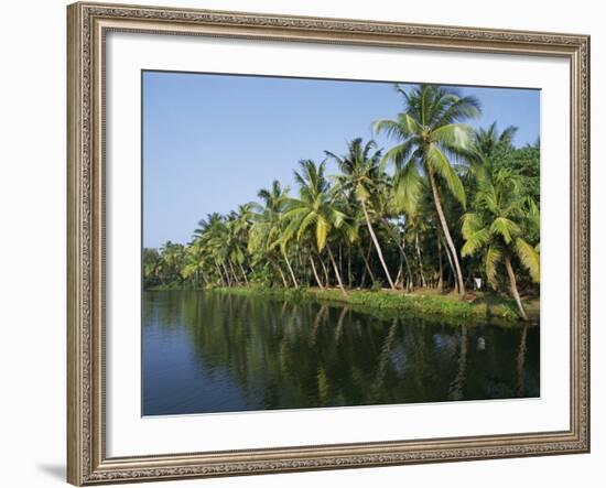 Typical Backwater Scene, Canals and Rivers are Used as Roadways, Kerala, India-Robert Harding-Framed Photographic Print