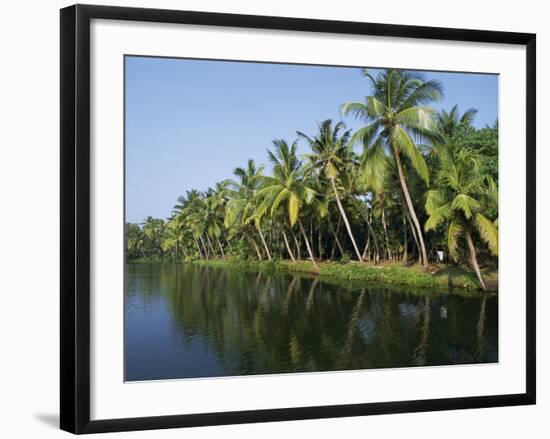 Typical Backwater Scene, Canals and Rivers are Used as Roadways, Kerala, India-Robert Harding-Framed Photographic Print