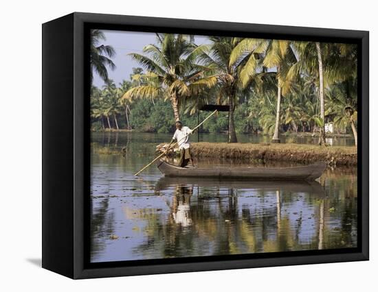 Typical Backwater Scene, Where Canals and Rivers are Used as Roadways, Kerala State, India-R H Productions-Framed Premier Image Canvas