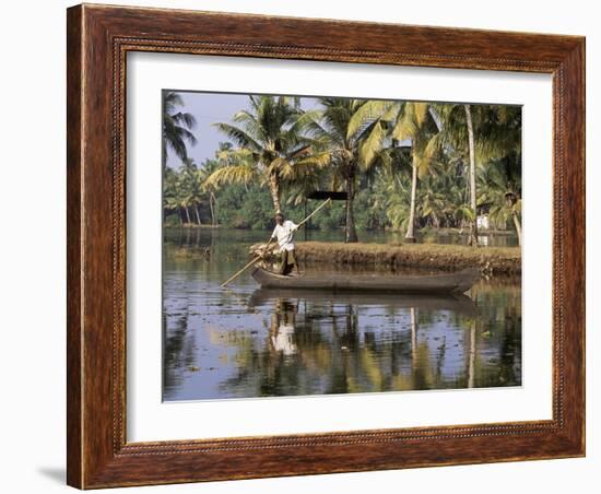 Typical Backwater Scene, Where Canals and Rivers are Used as Roadways, Kerala State, India-R H Productions-Framed Photographic Print