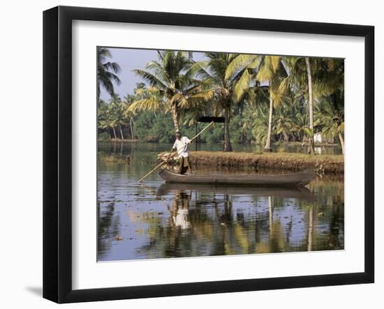 Typical Backwater Scene, Where Canals and Rivers are Used as Roadways, Kerala State, India-R H Productions-Framed Photographic Print