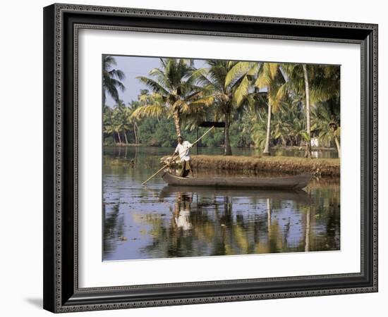 Typical Backwater Scene, Where Canals and Rivers are Used as Roadways, Kerala State, India-R H Productions-Framed Photographic Print