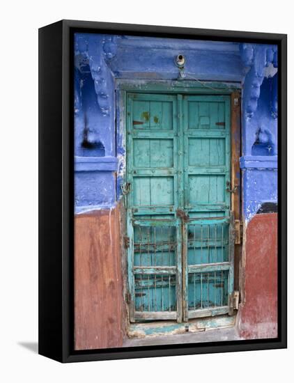 Typical Blue Architecture, Jodhpur, Rajasthan, India-Doug Pearson-Framed Premier Image Canvas