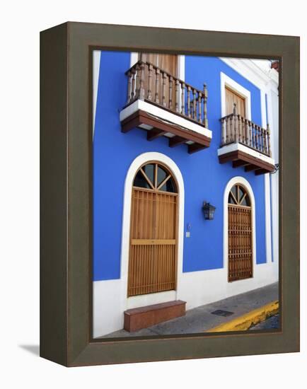 Typical Colonial Architecture, San Juan, Puerto Rico, USA, Caribbean-Miva Stock-Framed Premier Image Canvas