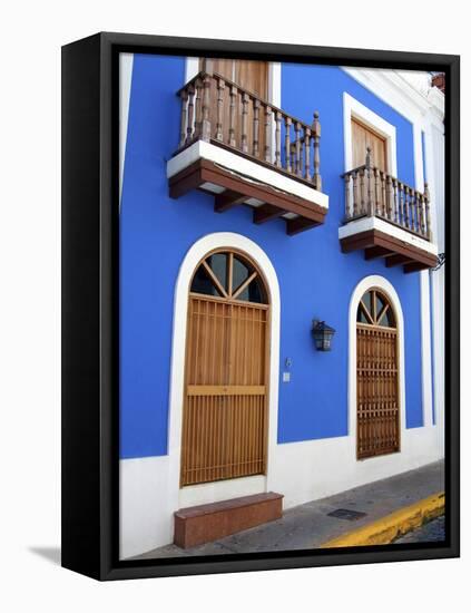 Typical Colonial Architecture, San Juan, Puerto Rico, USA, Caribbean-Miva Stock-Framed Premier Image Canvas