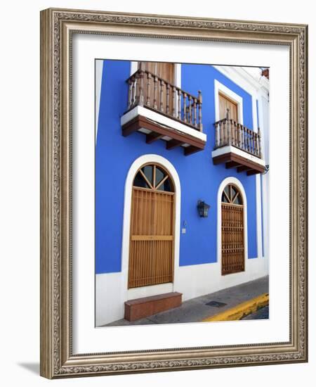 Typical Colonial Architecture, San Juan, Puerto Rico, USA, Caribbean-Miva Stock-Framed Photographic Print