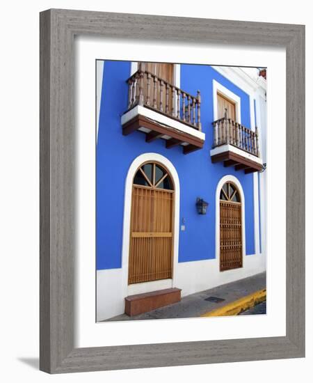 Typical Colonial Architecture, San Juan, Puerto Rico, USA, Caribbean-Miva Stock-Framed Photographic Print