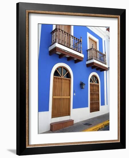 Typical Colonial Architecture, San Juan, Puerto Rico, USA, Caribbean-Miva Stock-Framed Photographic Print