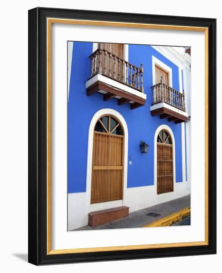 Typical Colonial Architecture, San Juan, Puerto Rico, USA, Caribbean-Miva Stock-Framed Photographic Print