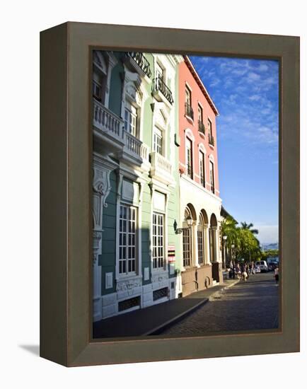 Typical Colonial Architecture, San Juan, Puerto Rico, USA, Caribbean-Miva Stock-Framed Premier Image Canvas