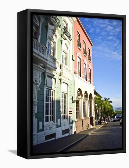 Typical Colonial Architecture, San Juan, Puerto Rico, USA, Caribbean-Miva Stock-Framed Premier Image Canvas