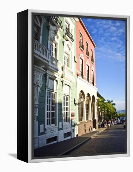 Typical Colonial Architecture, San Juan, Puerto Rico, USA, Caribbean-Miva Stock-Framed Premier Image Canvas