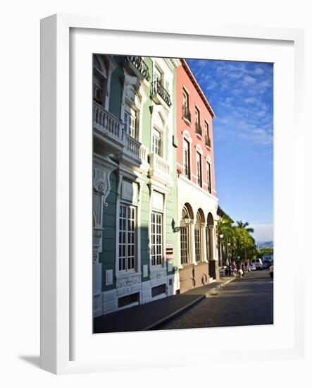 Typical Colonial Architecture, San Juan, Puerto Rico, USA, Caribbean-Miva Stock-Framed Photographic Print