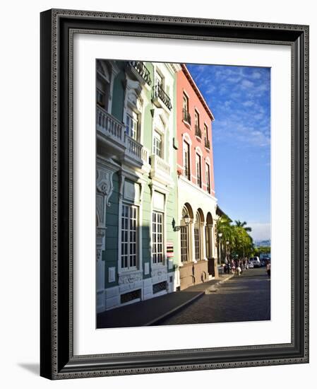 Typical Colonial Architecture, San Juan, Puerto Rico, USA, Caribbean-Miva Stock-Framed Photographic Print