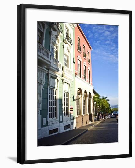 Typical Colonial Architecture, San Juan, Puerto Rico, USA, Caribbean-Miva Stock-Framed Photographic Print