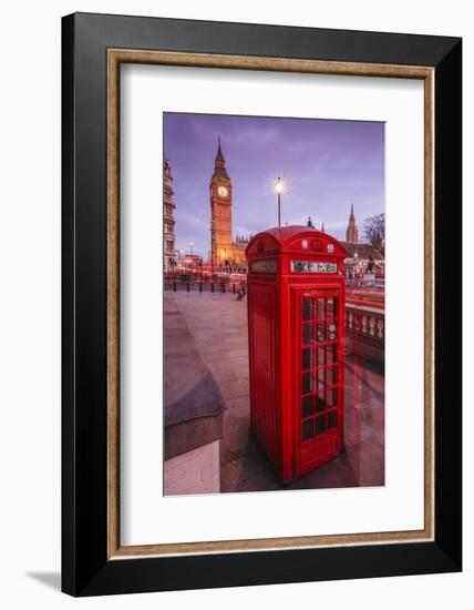 Typical English Red Telephone Box Near Big Ben, Westminster, London, England, UK-Roberto Moiola-Framed Photographic Print